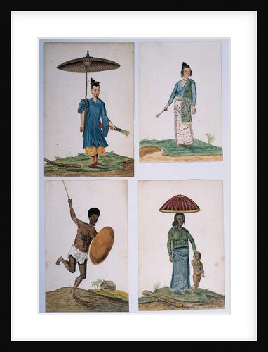 Drawing from an album of natives of Brazil, Africa, Persia and the East India by Dutch School