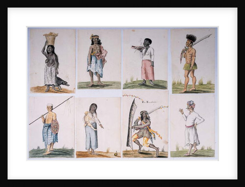 Drawing from an album of natives of Brazil, Africa, Persia and the East India by Dutch School