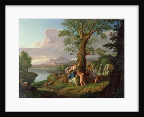 River Landscape with a Nymph Plucking a Branch from a Bleeding Tree by Andrea Locatelli