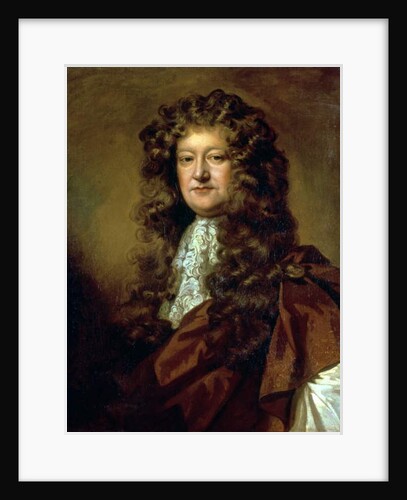 Portrait of a gentleman in brown cloak and white jabot by William Wissing or Wissmig