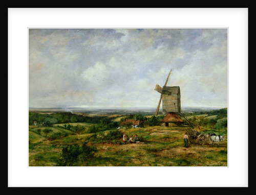 Landscape with Figures by a Windmill by Frederick Waters Watts