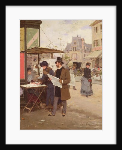 A Parisian Street Scene by Francesco Miralles Galaup
