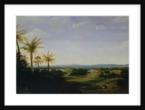 Brazilian Landscape with the Portuguese Residence, the Church and the Casa Granda, the River Varzea Beyond by Frans Jansz Post