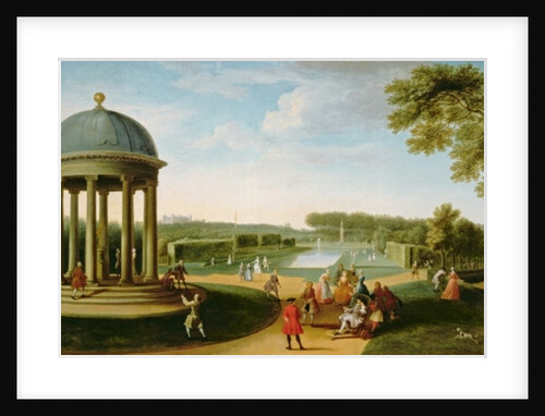 The Queen's Theatre from the Rotunda, Stowe House, Bucks, with Lord Cobham and Charles Bridgeman by Jacques Rigaud