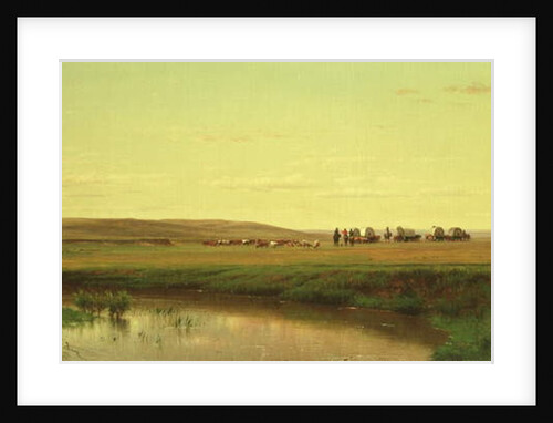 A Wagon Train on the Plains by Thomas Worthington Whittredge