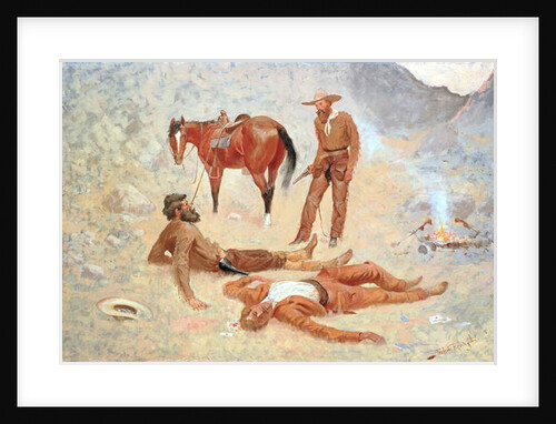 He Lay Where he had Been Jerked, Still as a Log by Frederic Remington
