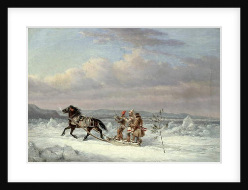 Huntsmen in Horsedrawn Sleigh by Cornelius Krieghoff