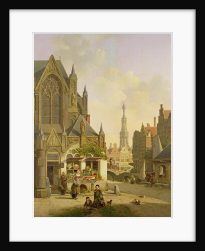 Vegetable stall in a Dutch town by Jan Hendrik Verheyen