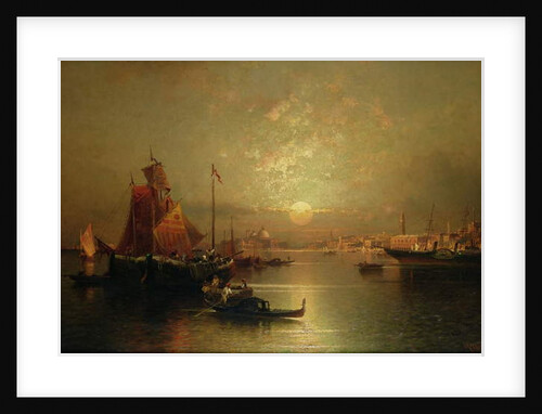 Shipping on the Lagoon, Venice, at Sunset by Franz Richard Unterberger