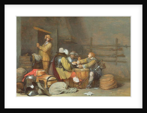 Soldiers playing cards in a guardroom by Gerard ter Borch or Terborch