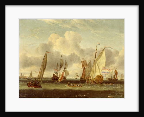 Shipping on the IJ at Amsterdam harbour by Abraham Storck