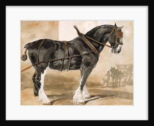 Harnessed black horse, 19th century by Theodore Gericault