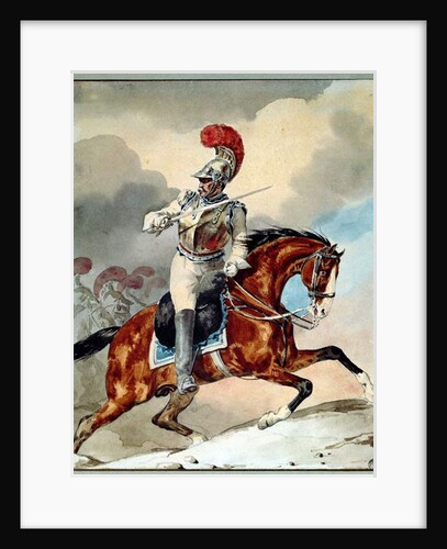 Carabinier officer giving the order to charge by Theodore Gericault