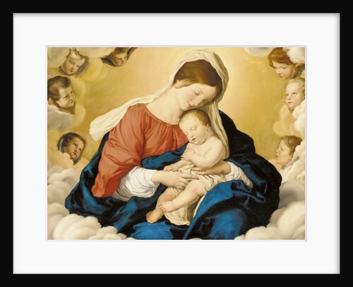 The Madonna and Child in Glory with Cherubs by Il Sassoferrato