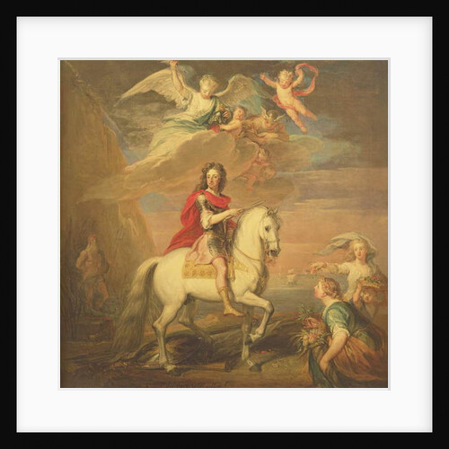 William III on a grey charger observed by Neptune, Ceres and Flora. Mercury in the sky and Astrea by Godfrey Kneller