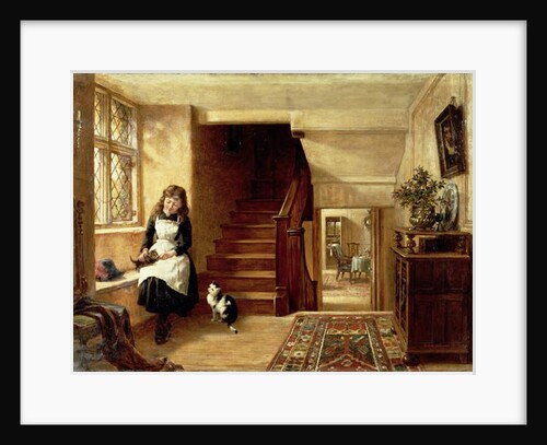 An Interior with a Girl Playing with Cats by Robert Collinson
