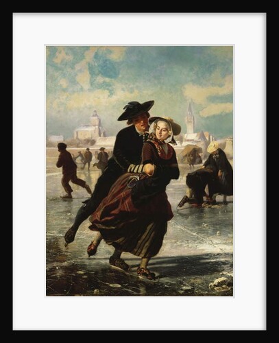 Lovers Skating by Adolf Alexander Dillens