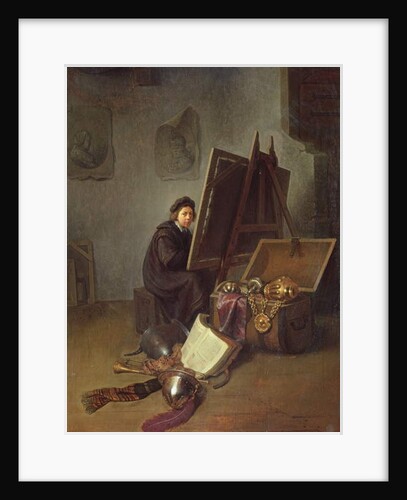 Portrait of the Artist at his Easel in his Studio by Gerrit or Gerard Dou
