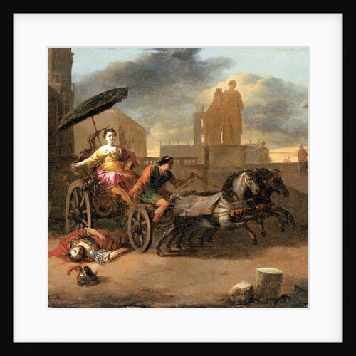 The Death of Servius Tullius with Tullia in her chariot by Johannes Lingelbach