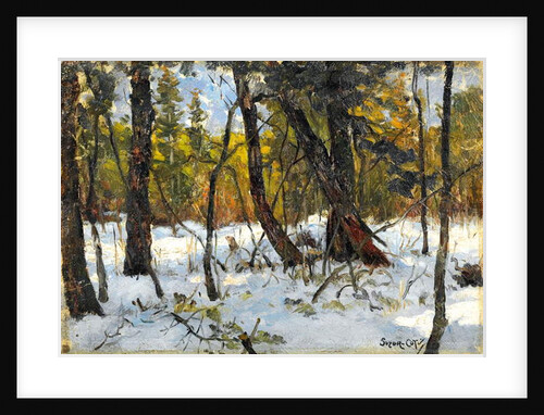 Woodland in winter by Marc Aurele de Roy Suzor-Cote