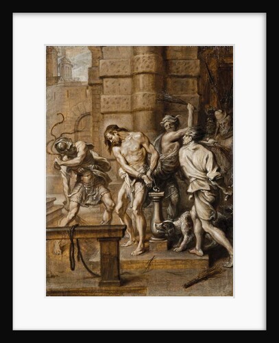The Flagellation, en brunaille by Abraham Jansz. van Diepenbeeck