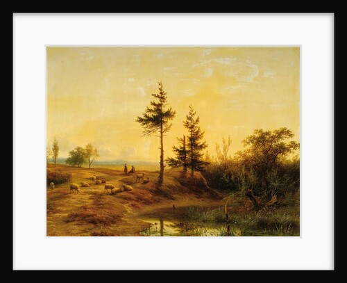 An extensive heath landscape by Cornelis Lieste