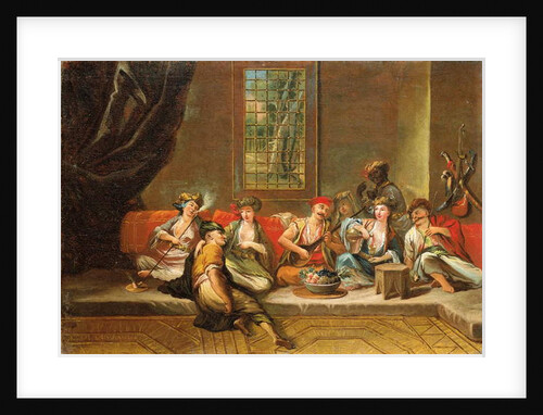 Greek sailors merrymaking in an interior by Jean Baptiste Vanmour