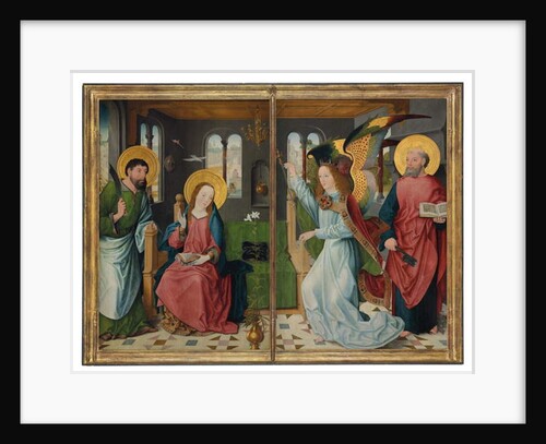 The Annunciation, with Saints Bartholomew and Peter, two wings from an altarpiece by Master of the Holy Kinship