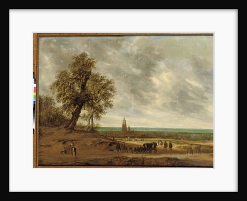 A panoramic landscape with travellers on a path, the city of Amersfoort beyond, 1634 by Salomon van Ruisdael or Ruysdael