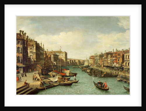 The Grand Canal near the Rialto Bridge, Venice, c.1730 by (1697-1768) Canaletto