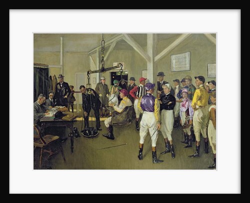 The Weighing-in Room, Hurst Park, 1924 by John Lavery