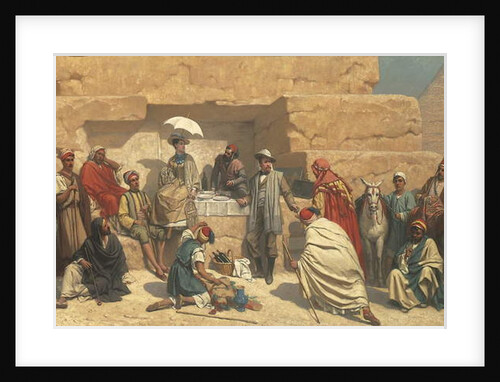 Lunch at foot of pyramids, Gizeh by Franz Vinck
