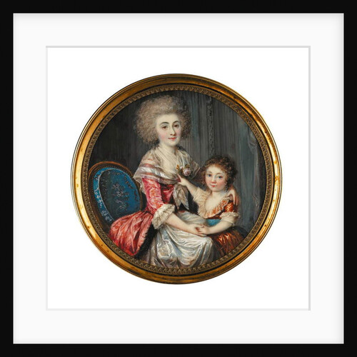 A young lady called Madame de Genlis, embracing her young son by Louis-Andre Fabre
