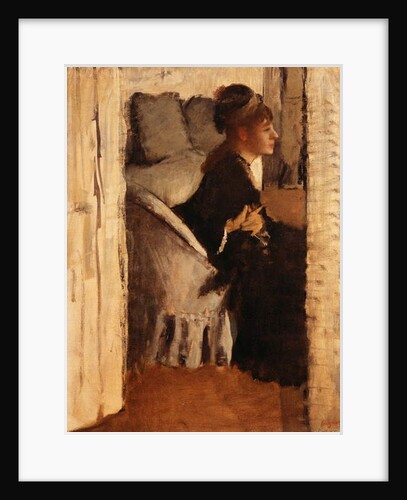 Woman putting on gloves by Edgar Degas