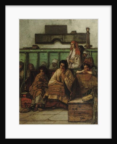 Le banc des femmes a la synagogue de Prague, 1855 by Jan August Hendrik Baron Leys