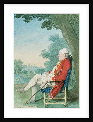Mr. O'Flanagan seated in profile to the left in a Park, 1771 by Louis Carrogis