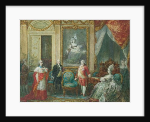 Louis XVI and his wife Marie Antoinette receiving a cardinal by Joseph Navlet