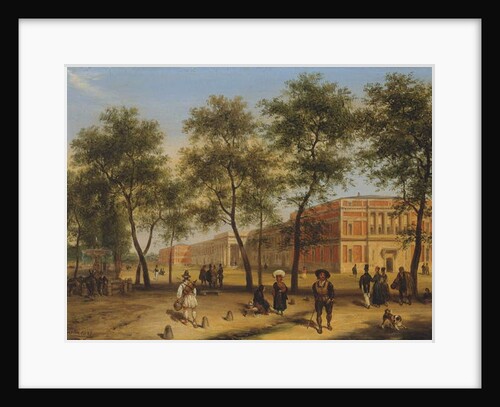 Presumed view of the Paseo del Prado with the Prado Museum, Madrid, 1827 by Giuseppe Canella