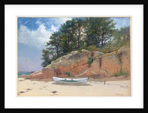 Dory on Dana's Beach, Manchester-by-the-Sea, Massachusetts, 1879 by Alfred Thompson Bricher