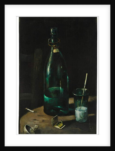 Still life with bottle and glass by John Decker