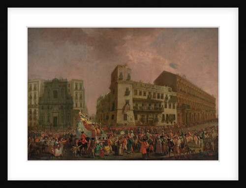 The Carnival in Naples in 1778, with the 'Cavalcata turca' parading through the Largo di Palazzo, c.1778 by Pietro Fabris