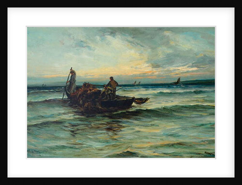 Hauling in the nets at sunset by Colin Hunter