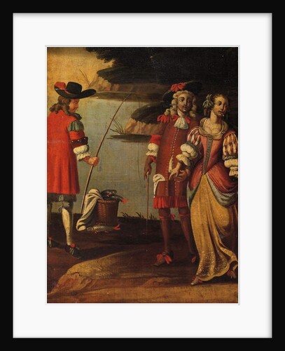 Four-fold double-sided screen, c.1700 by Anglo-Flemish School