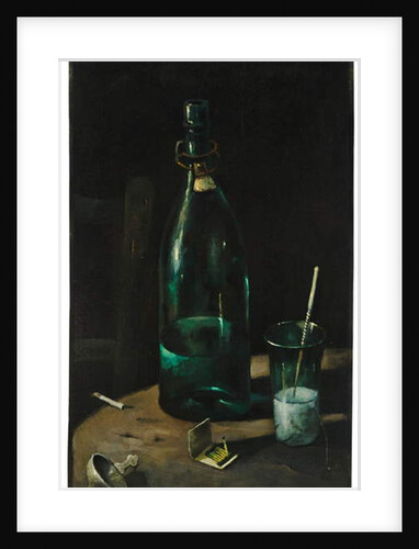 Still life with bottle and glass by John Decker