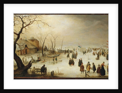 A Winter River Landscape with Figures on the Ice by Hendrik Avercamp