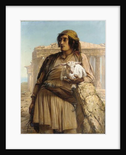 A Shepherd Boy standing before the Parthenon by Elisabeth Maria Anna Jerichau-Baumann