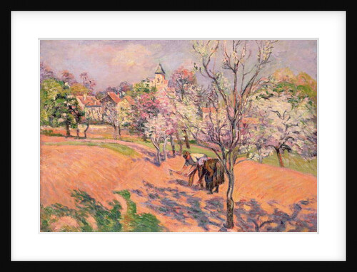 Two Peasants sowing Beans in an Orchard by Jean Baptiste Armand Guillaumin
