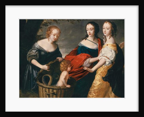 Allegorical portrait of three ladies and a child as The Finding of Erichthonius by Princess Louise Hollandine of the Rhine