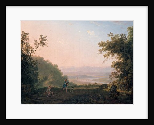 An Arcadian Landscape with Adonis taking leave of Venus by Carlo Labruzzi