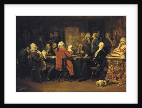 Voltaire at the reading room at Procope by Claude Jacquand